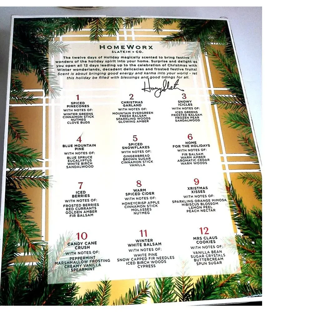 Slatkin HomeWorx Votive Candle Christmas Holiday Advent Calendar 12 Days Scent